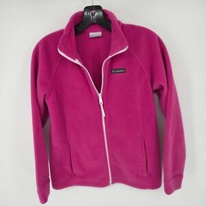 Columbia Fleece Jacket Kids Hot Pink Full Zip Long Sleeve Large 14-16